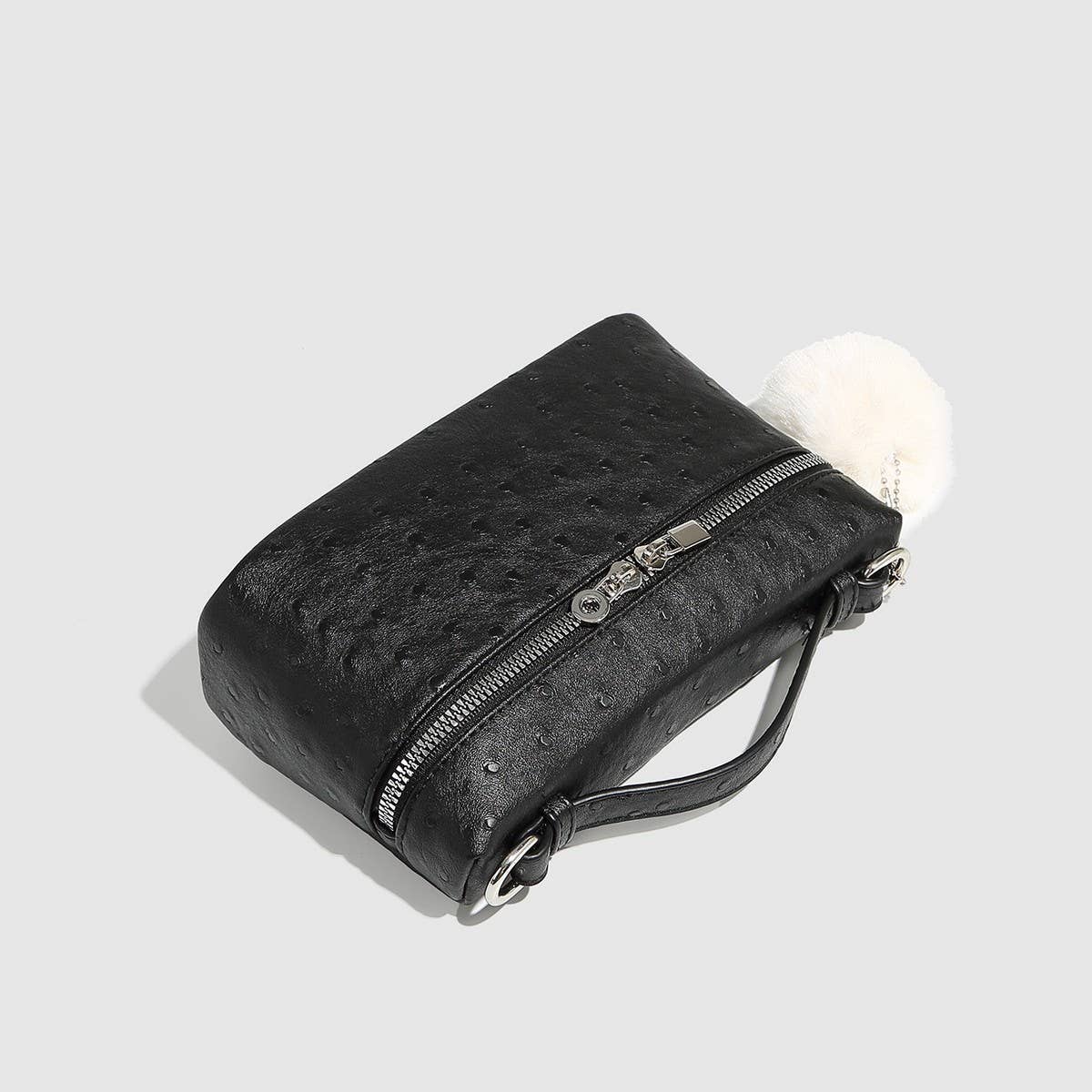 Chic Ostrich Grain Chain Shoulder Vanity Bag_CWAB5722