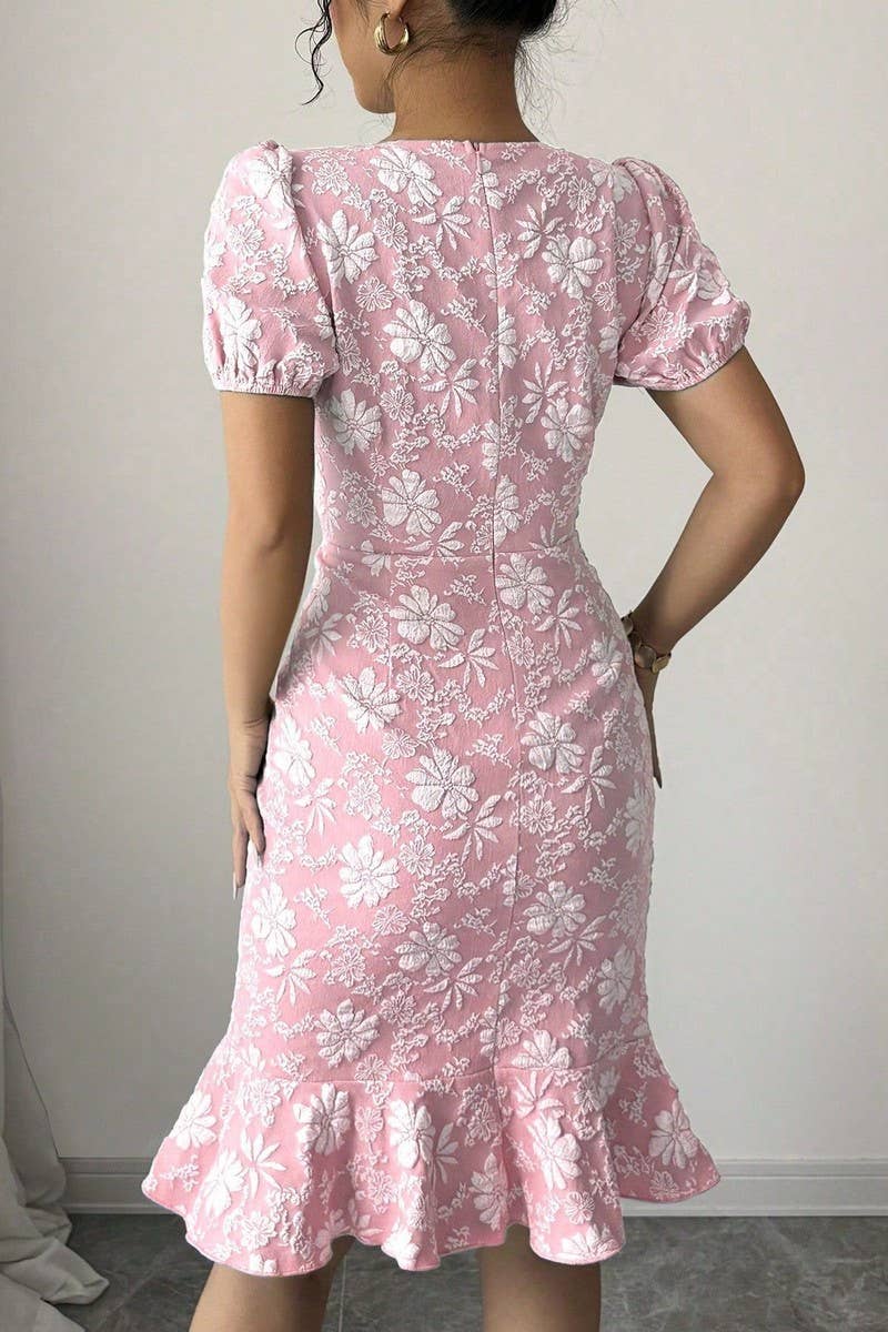 CWDMD5717_ELEGANT SLIM FIT KNEE-LENGTH BODYCON DRESS