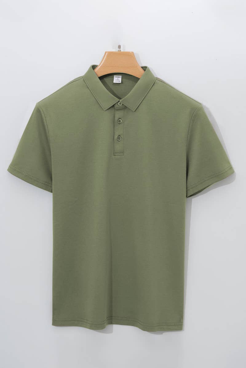 CWTBLS1788_SIMPLE SOLID COLOR ALL-MATCH MEN'S GPOLO SHIRT