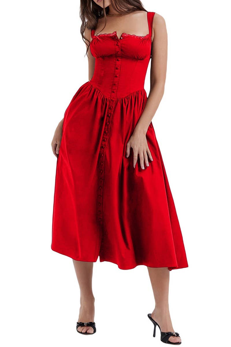 CWDMD5945_FLORAL OR SOLID STRAPLESS SLEEVE MAXI CAMI DRESS