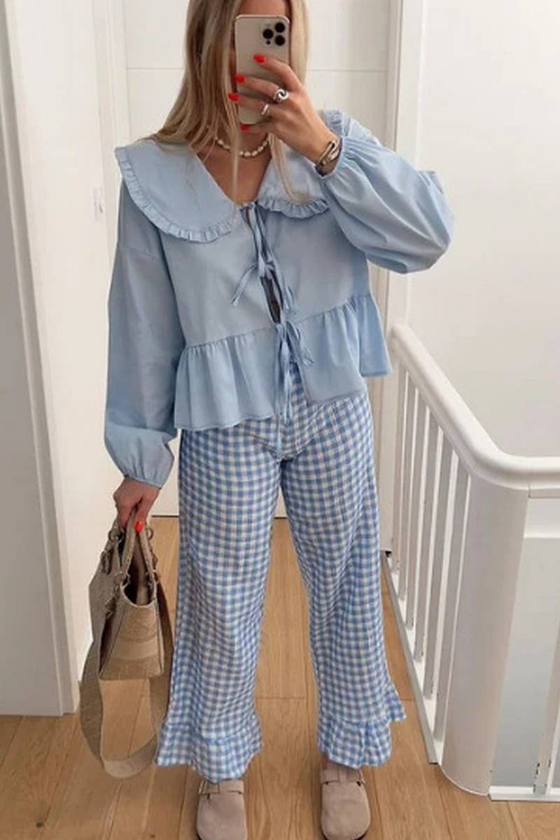 CWTBLL00714_PETER PAN COLLAR LACE LONG SLEEVE SHIRT