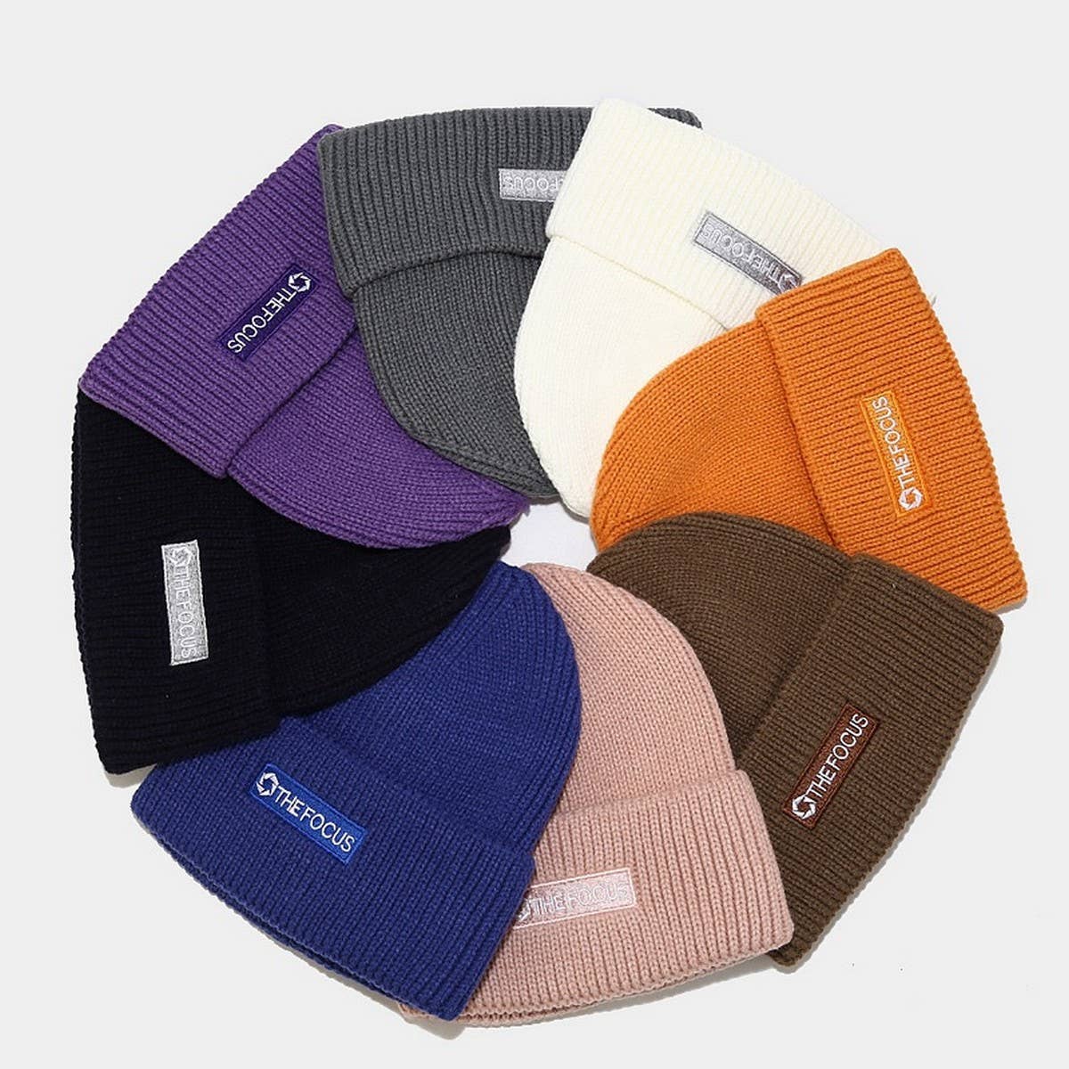 LETTER  THICKENED EMBROIDERED BEANIE KNITTED HAT_CWAH2073