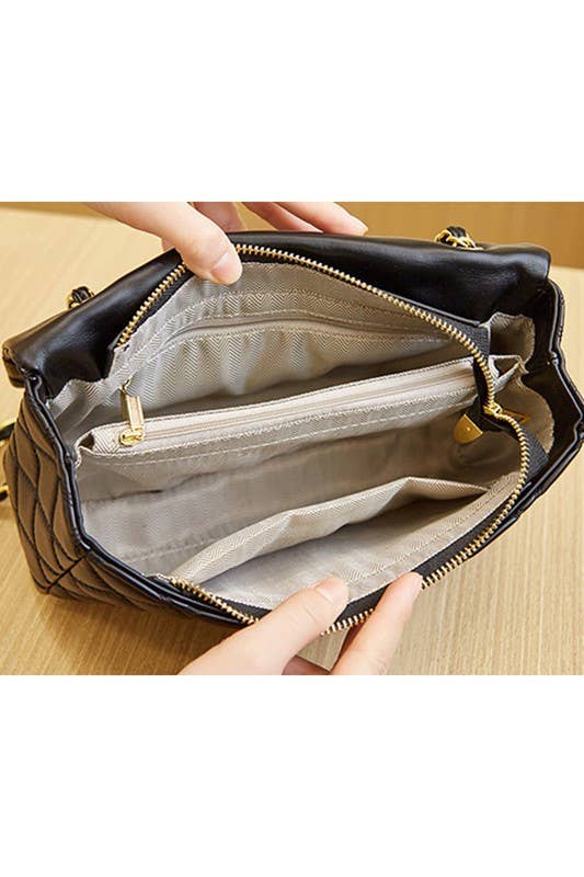 DANDY QUILTING CHIAN STRAPS SHOULDER BAG PURSE_CWAB0005