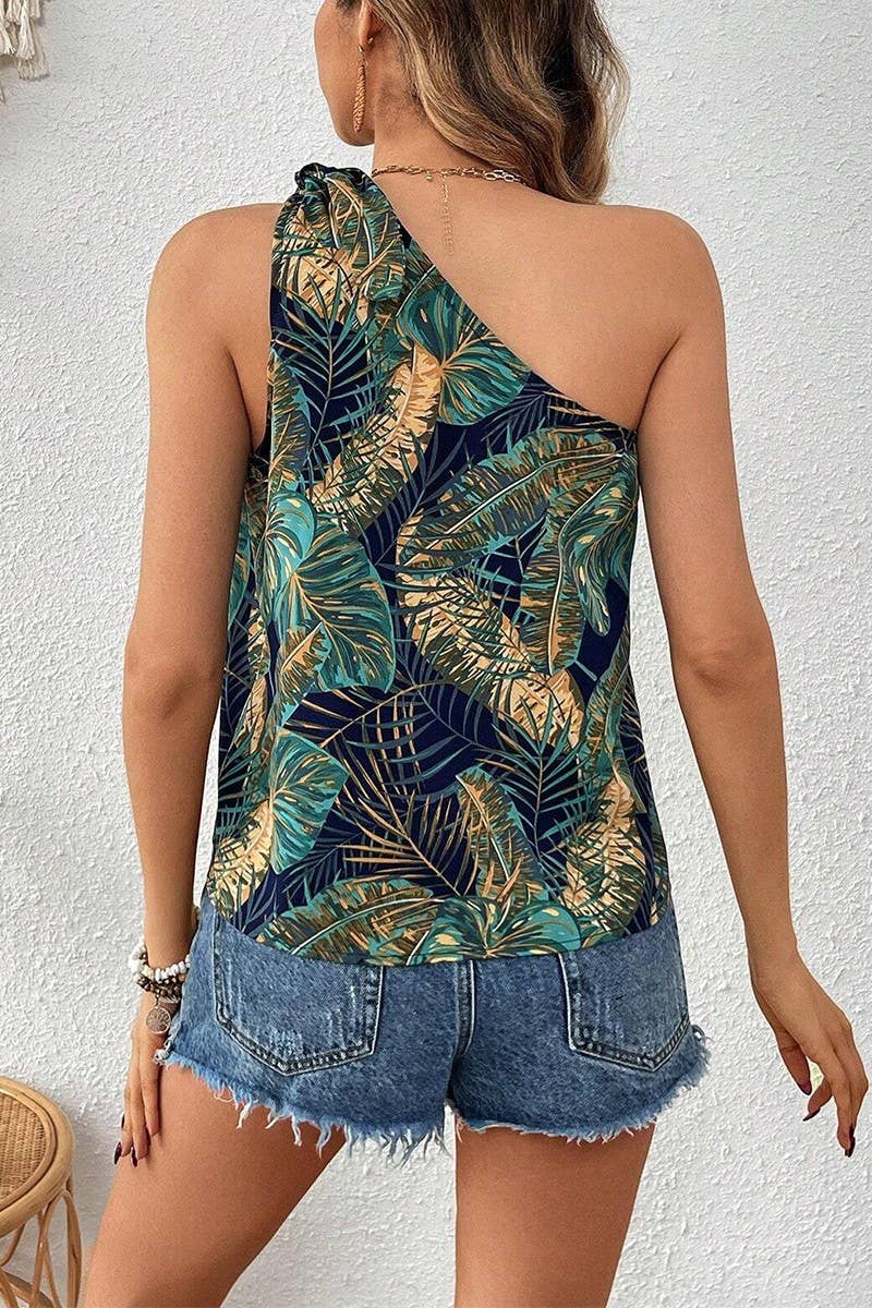 CWTBLSL0822_FLORAL ONE-SHOULDER CAMI TOP FOR BEACH VACATION