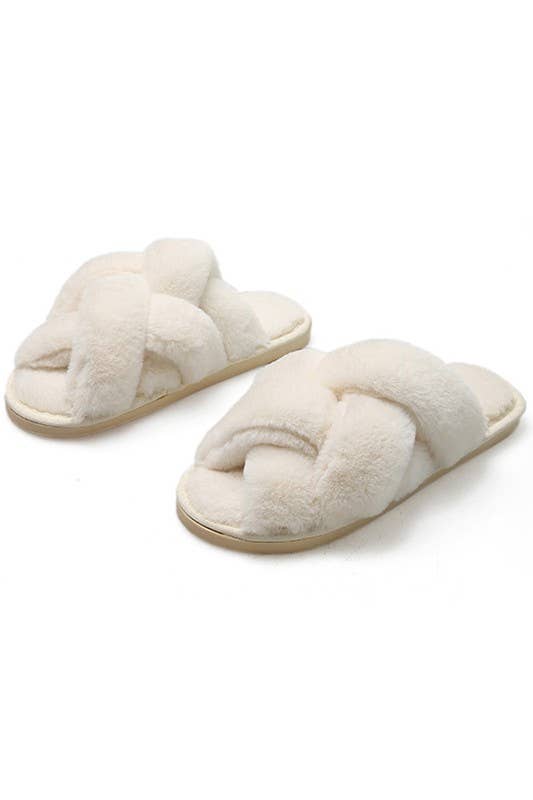 CROSS STRAP HOUSE SHOES COZY COMFY INDOOR SLIPPERS