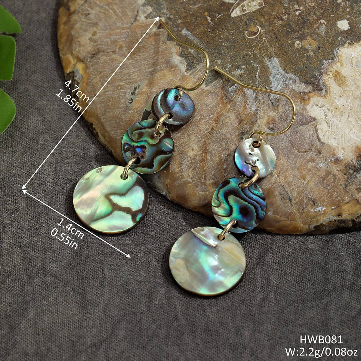 HIGH-QUALITY NATURAL ABALONE PENDANT EARRINGS