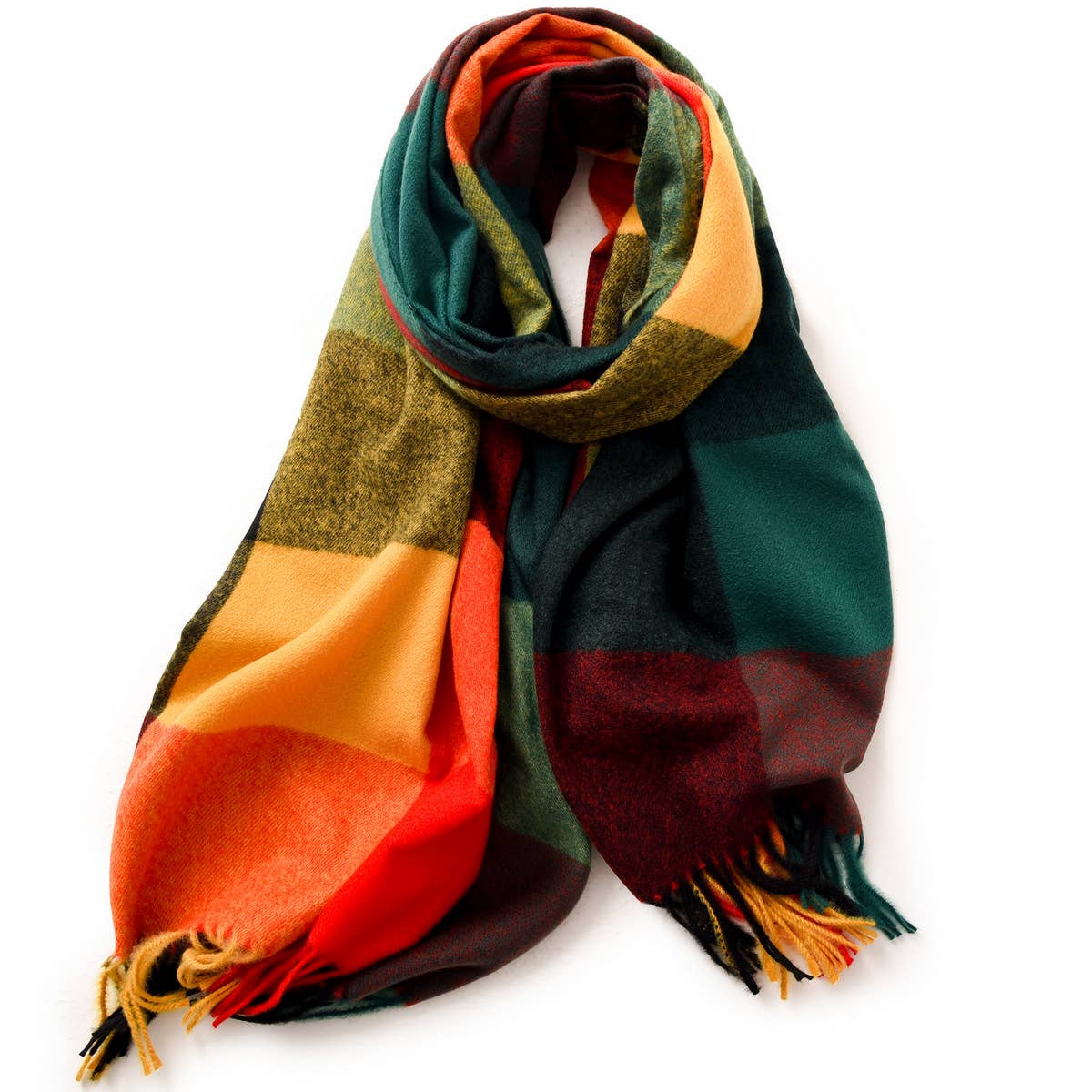 Elegant Plaid Shawl - Winter Scarf for Women