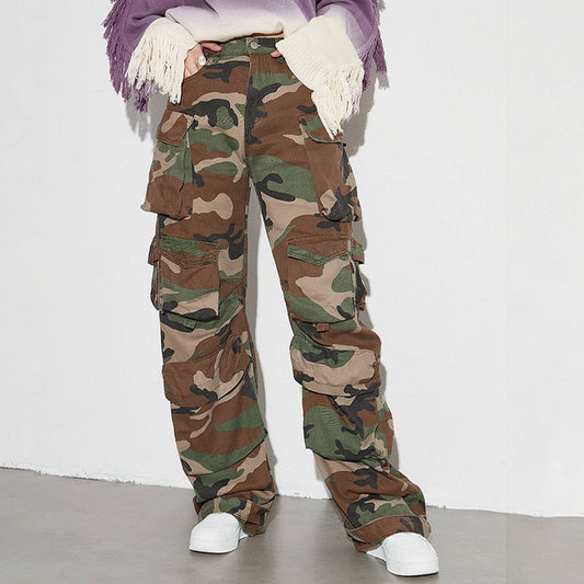 HIP HOP STYLE MULTI POCKET CAMOUFLAGE JEANS