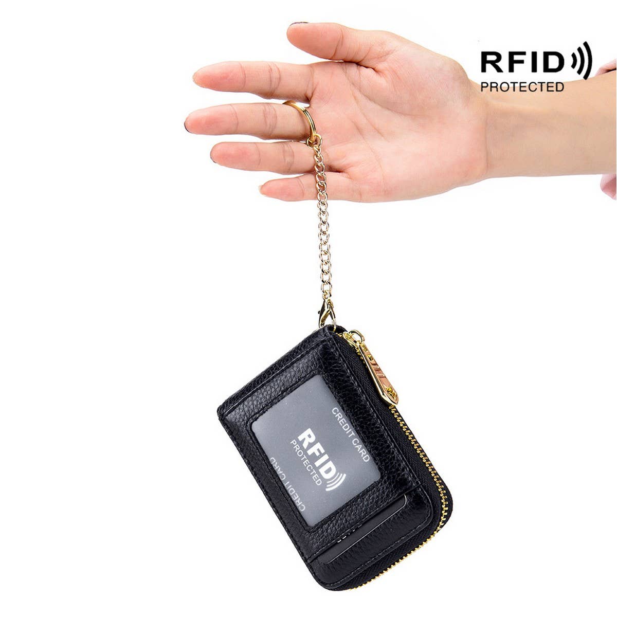 KEYCHAIN GENUINE LEATHER MULTIFUNCTIONA CARD HOLDER_CWAB3833