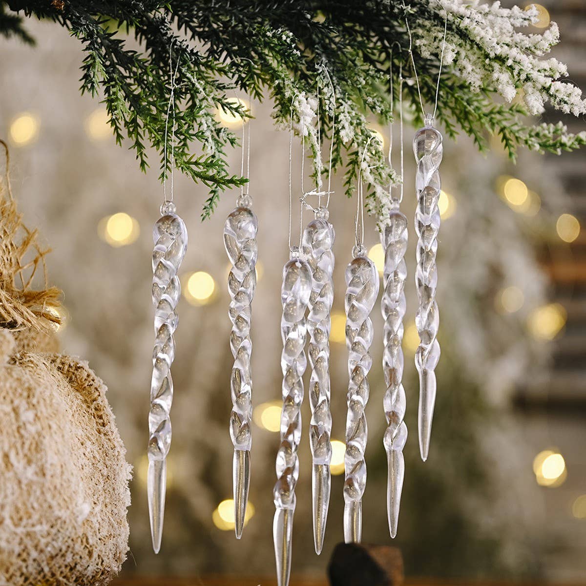 CWMM10167_CHRISTMAS TREE CLEAR ICICLE HANGING ORNAMENT