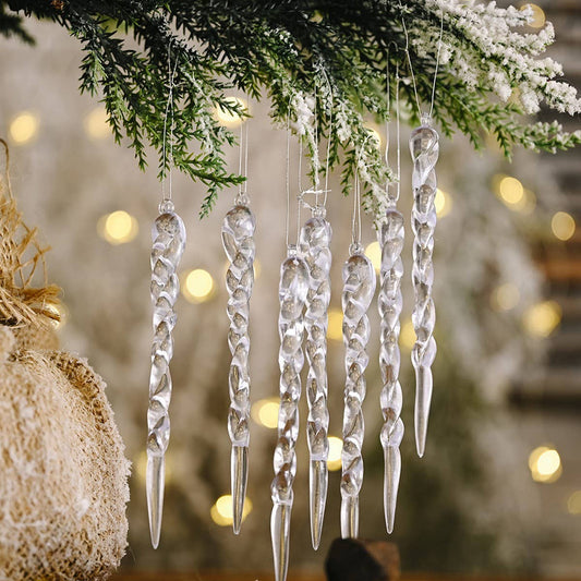 CWMM10167_CHRISTMAS TREE CLEAR ICICLE HANGING ORNAMENT