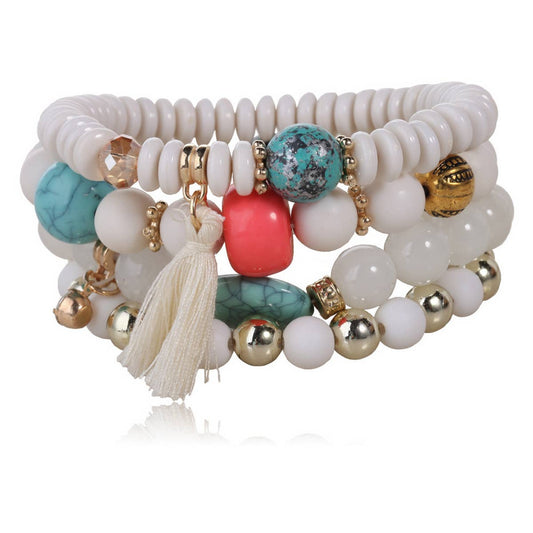 TURQUOISE BRACELET MULTI-LAYER TASSEL BRACELET