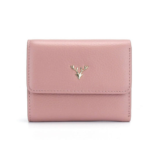 TOP LAYER COWHIDE SIMPLE FOLDING THINLEATHER WALLET_CWAB3823