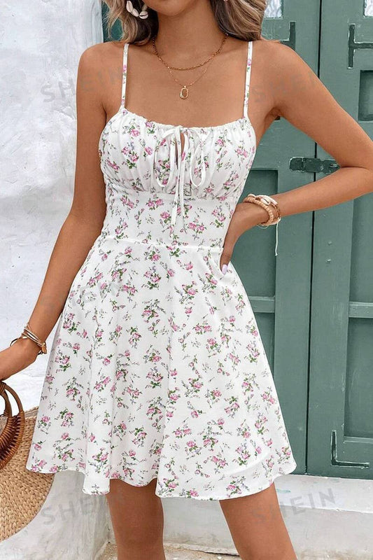 CWDHL0982_SUMMER FRENCH FLORAL PRINT SWEET DRESS