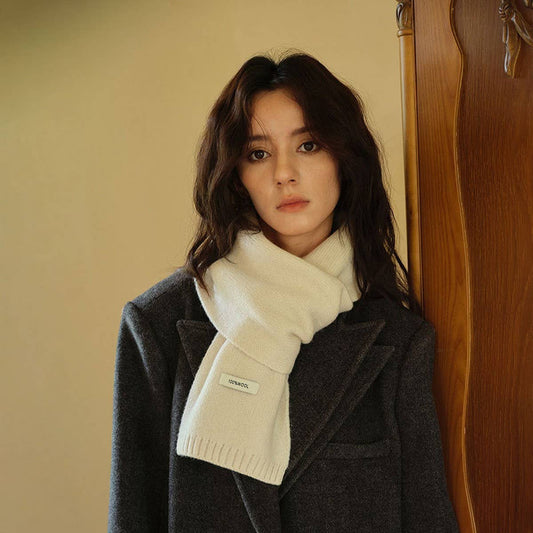 Wool Knit Narrow Scarf - Warm Winter Neck Scarf_CWASC2279