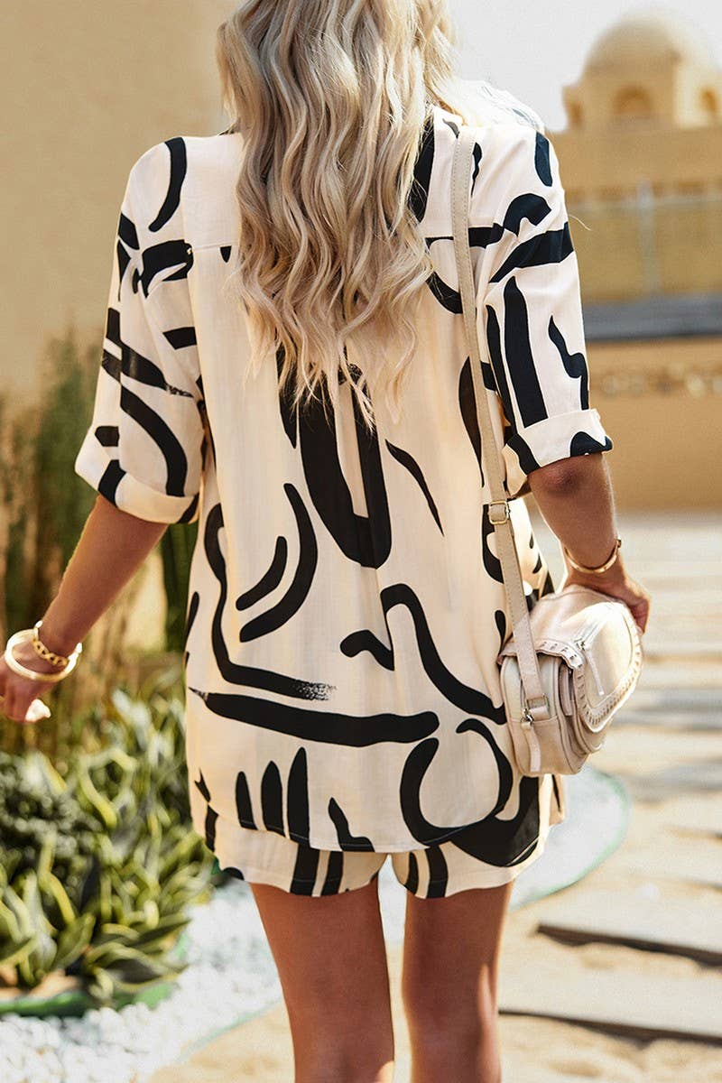 CWSS1074_SPRING AND SUMMER CASUAL LOOSE TWO-PIECE SUIT