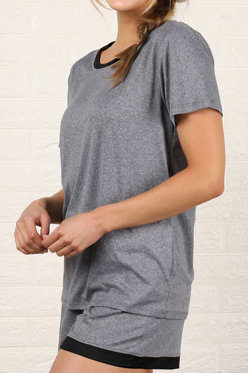 CWSPJ031-P_SHORT SLEEVE TOP WITH SHORTS PAJAMA SET