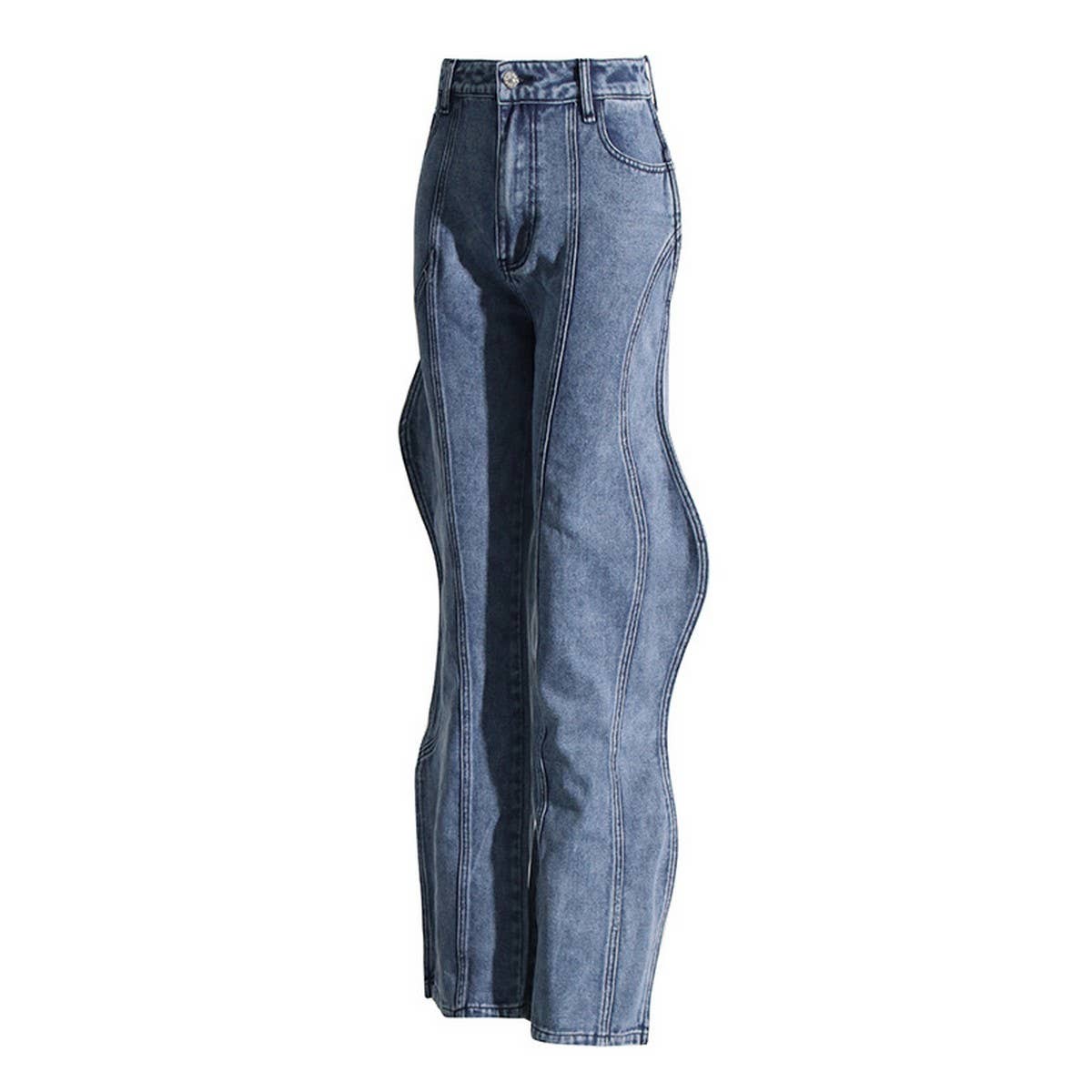 TRENDY PATCHWORK STRAIGHT LEG JEANS