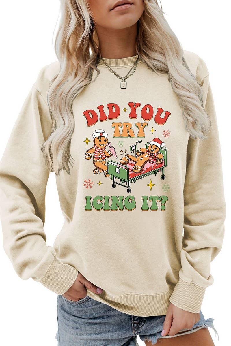 CWTBLL01331_FUNNY CHRISTMAS GRAPHIC LONG SLEEVE SWEATSHIRT