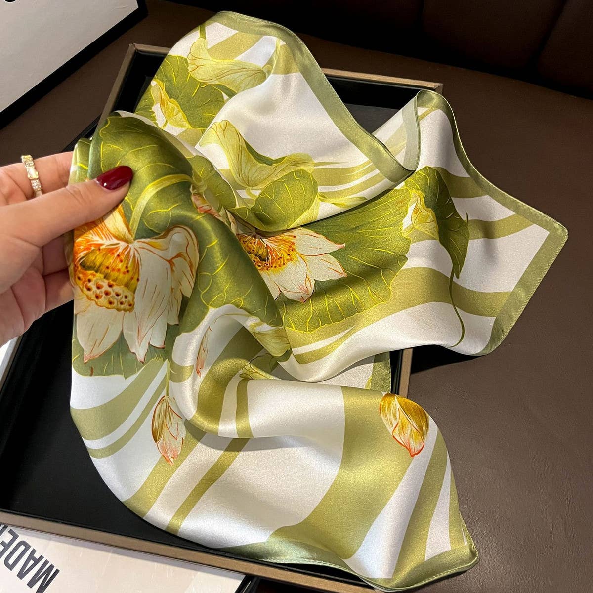 Silk Square Neck Scarf for Women ? 100% Mulberry