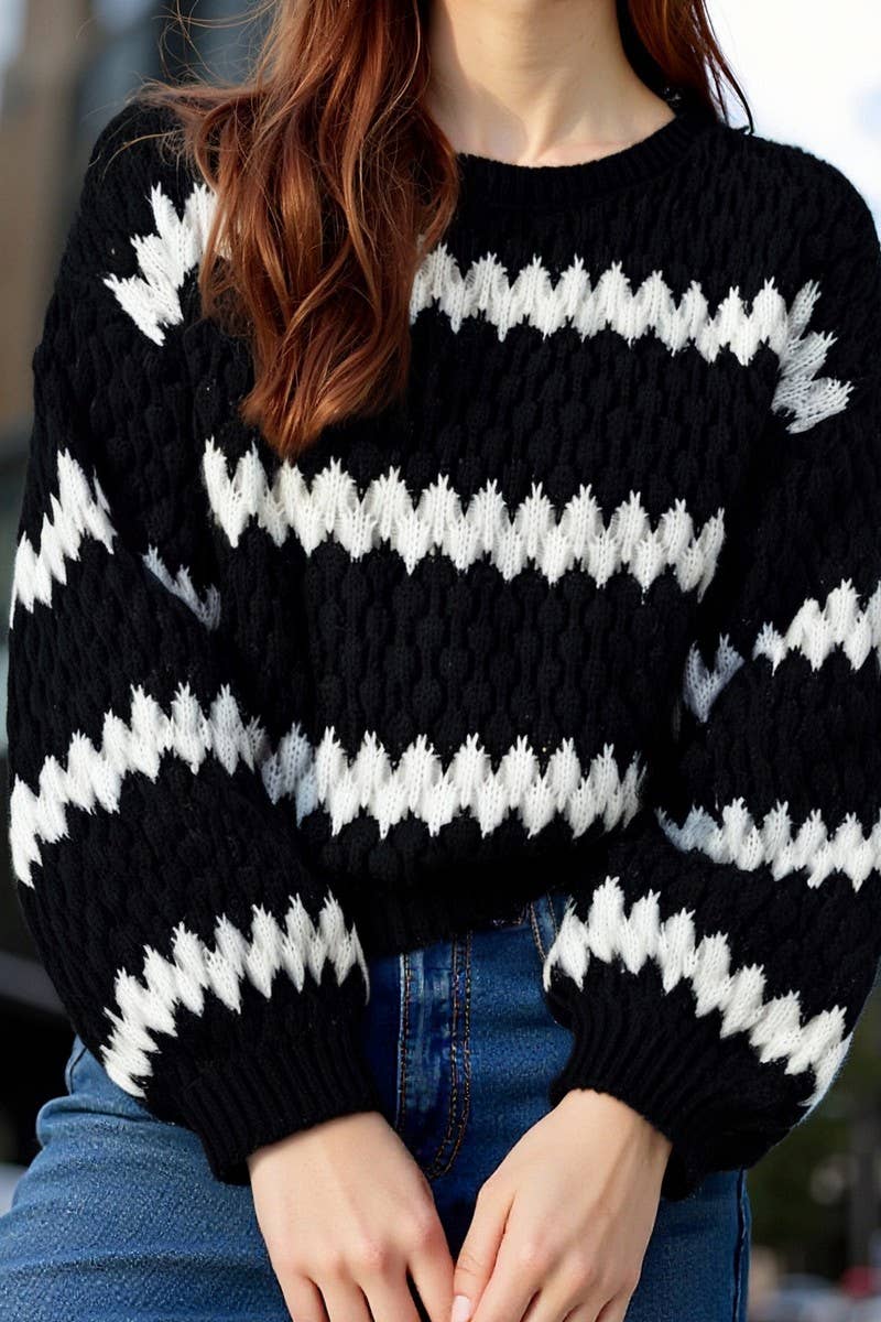 CWOSWL07089_WOMEN'S AUTUMN AND WINTER KNITTED LOOSE SWEATER