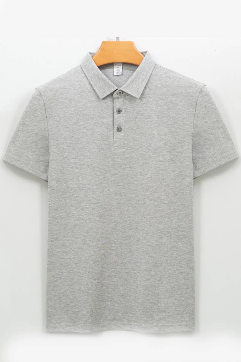 CWTBLS1787_MEN'S SIMPLE SEAMLESS COLLAR POLO SHIRT