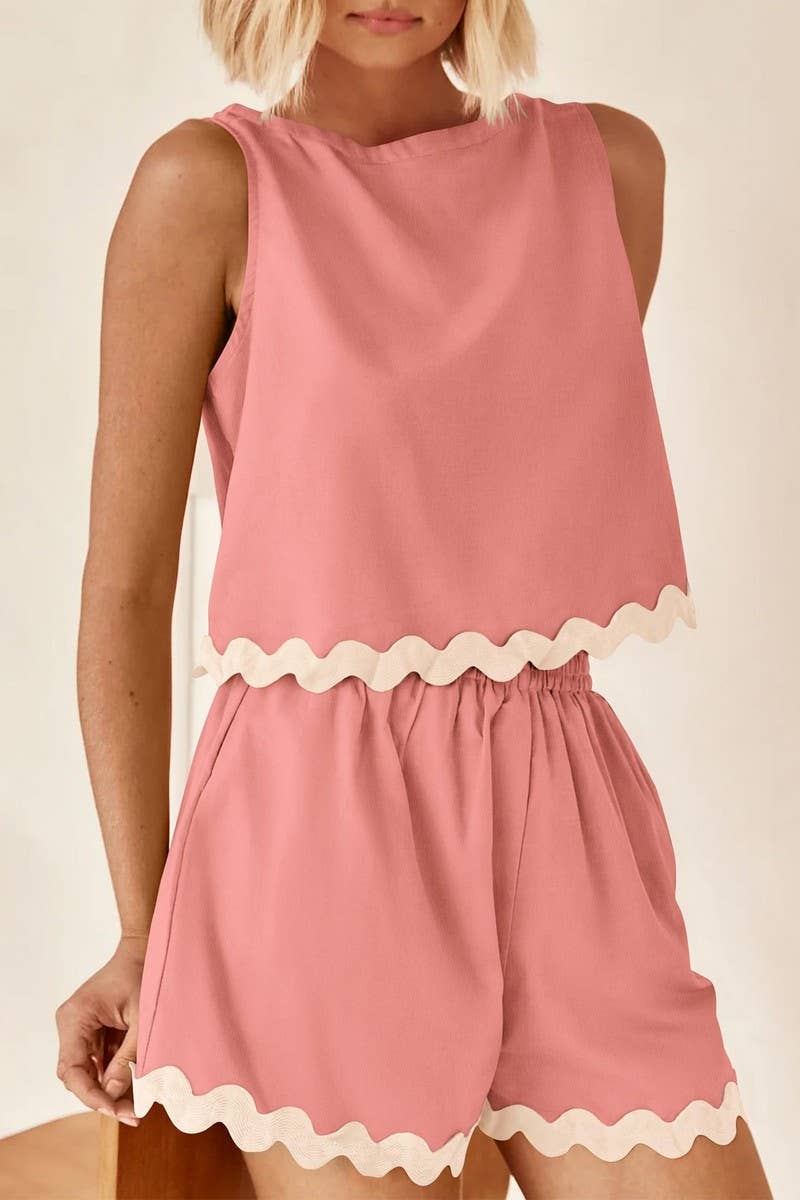 CWSTB0577_ CREW NECK TANK TOP AND SHORTS TWO PIECE SET