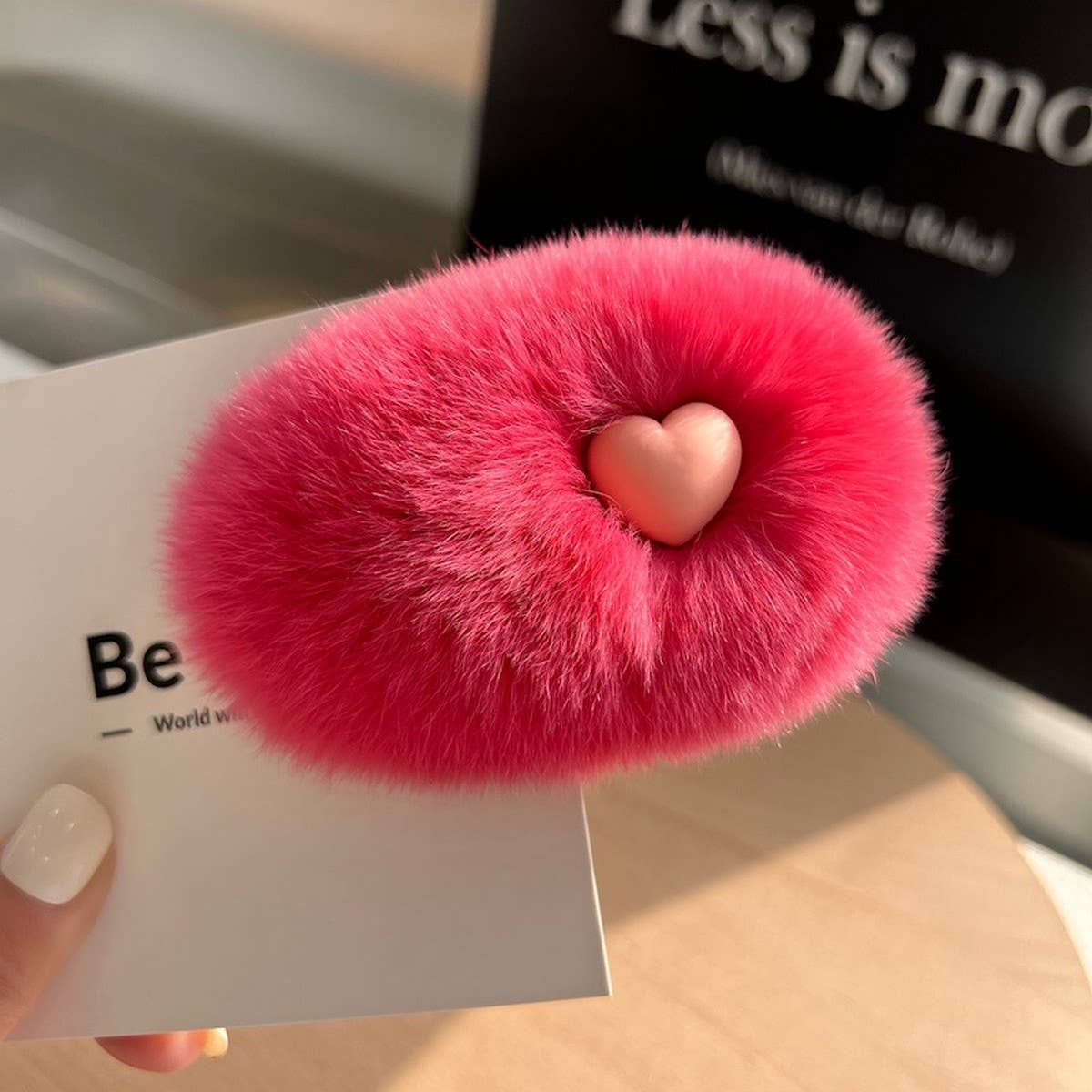 DESIGN PERSONALITY CUTE PLUSH GIRL LOVE HAIR CLIP