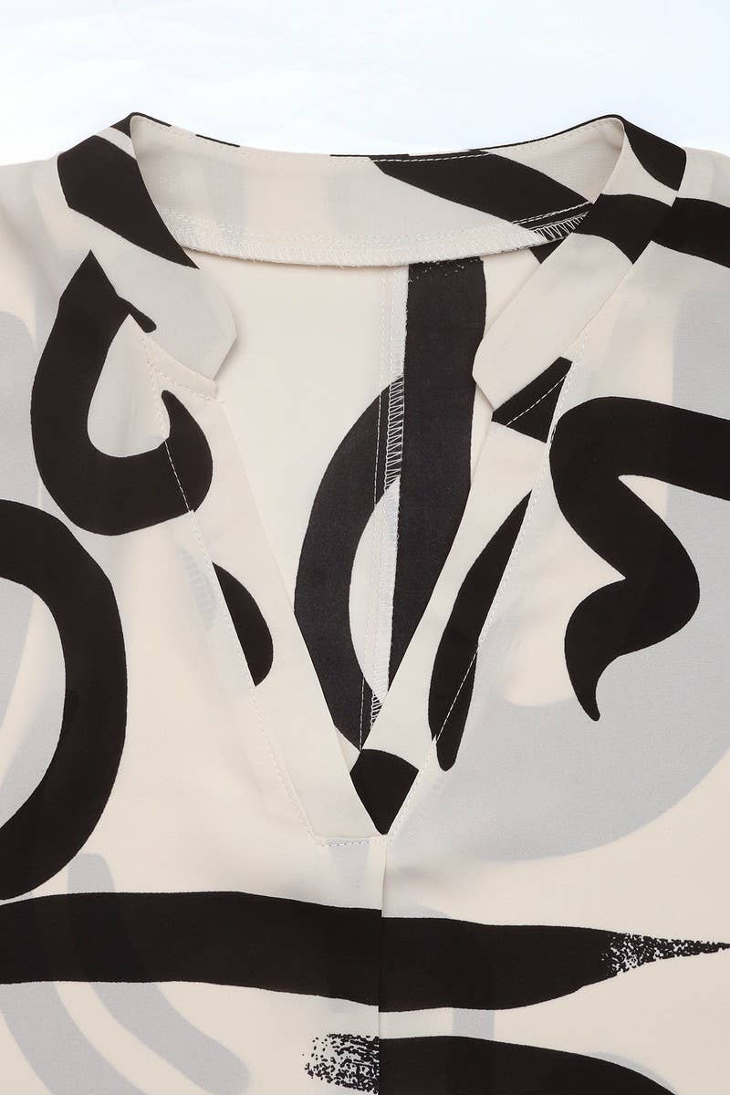 CWTSTS0517_BATWING SLEEVE GEOMETRIC PRINT SHIRT