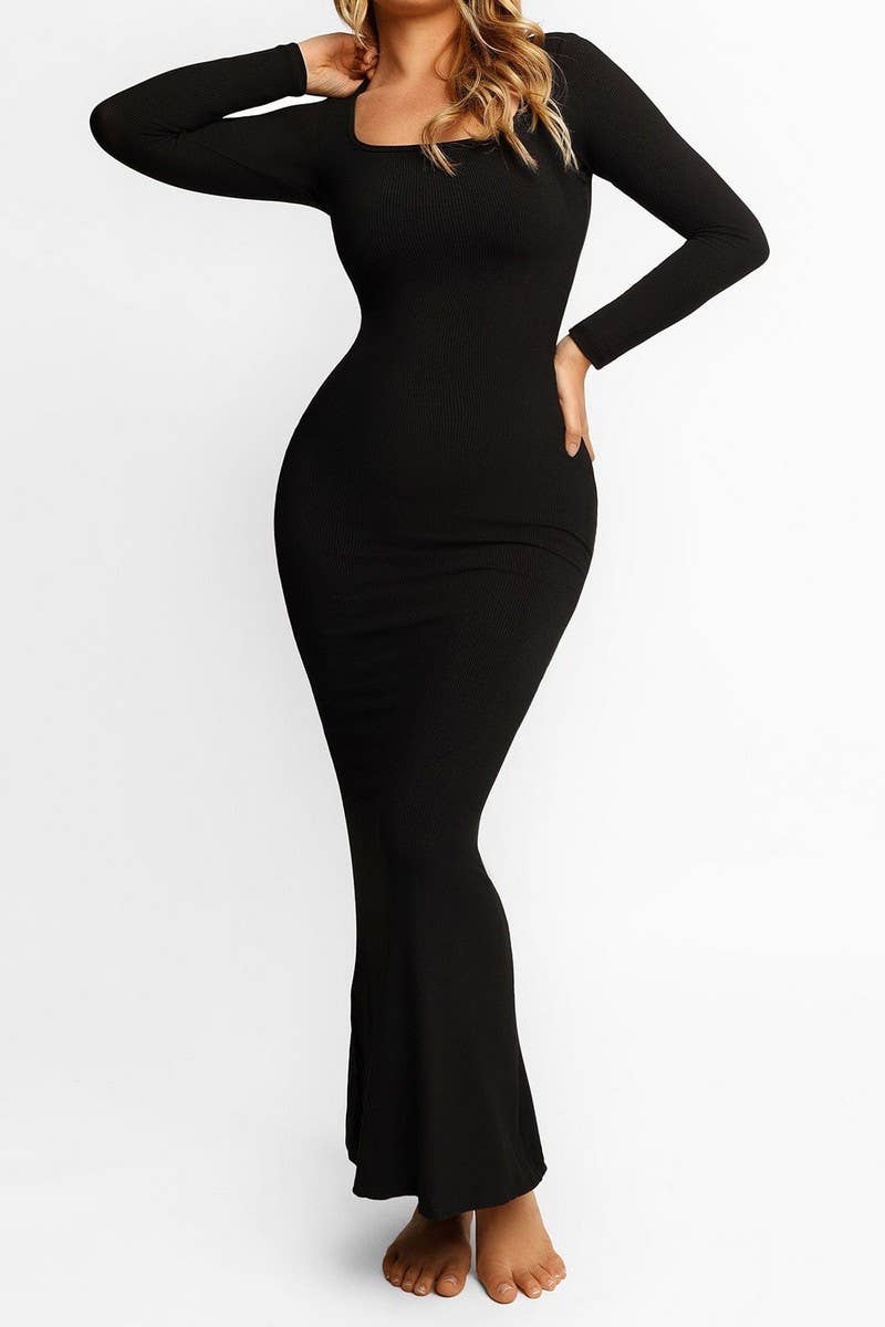 CWDMD3715_2 IN 1 TUMMY SCULPTING BODYSUIT DRESS