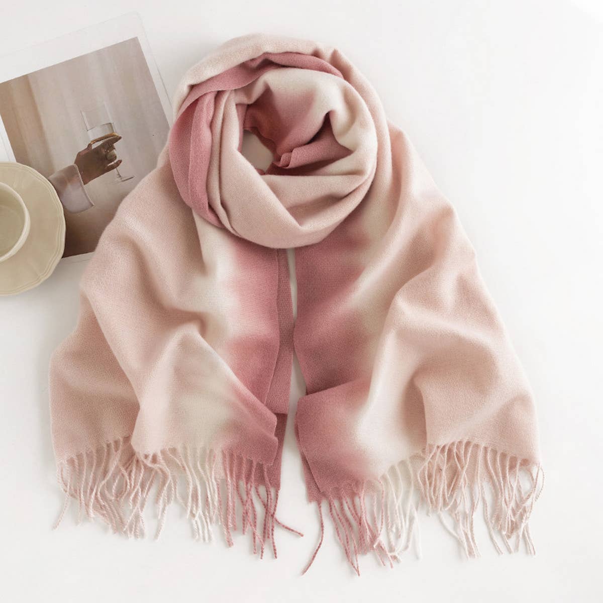 Chic Cashmere Feel Scarf - Faux Wool Winter Shawl_CWASC0435
