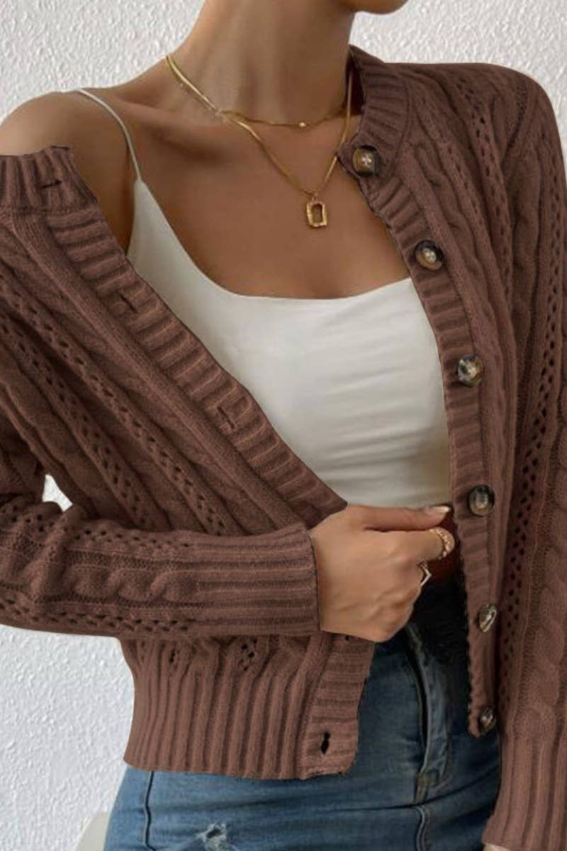 CWOCAL1569_BUTTON UP CARDIGAN LONG SLEEVE CARDIGAN
