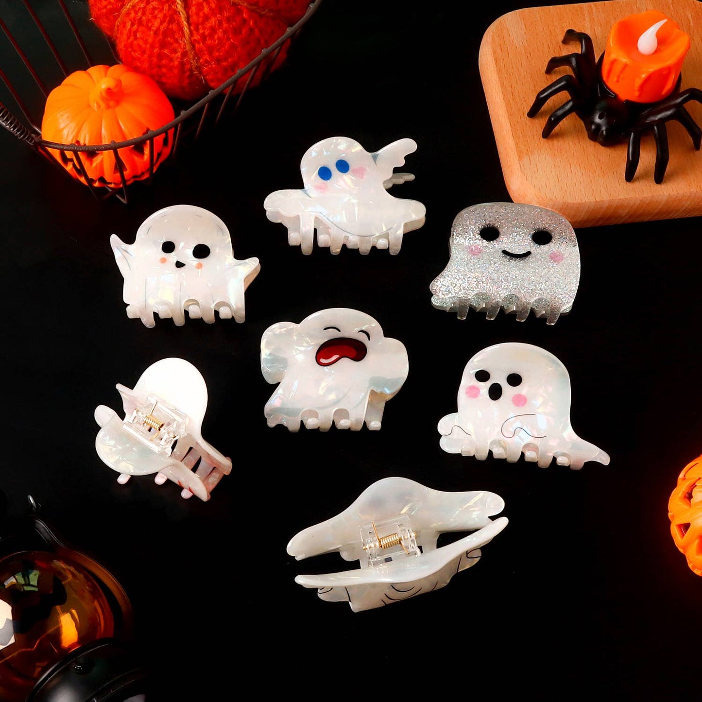 CUTE SPOOKY WHITE KID HAIR CLIP FOR HALLOWEEN