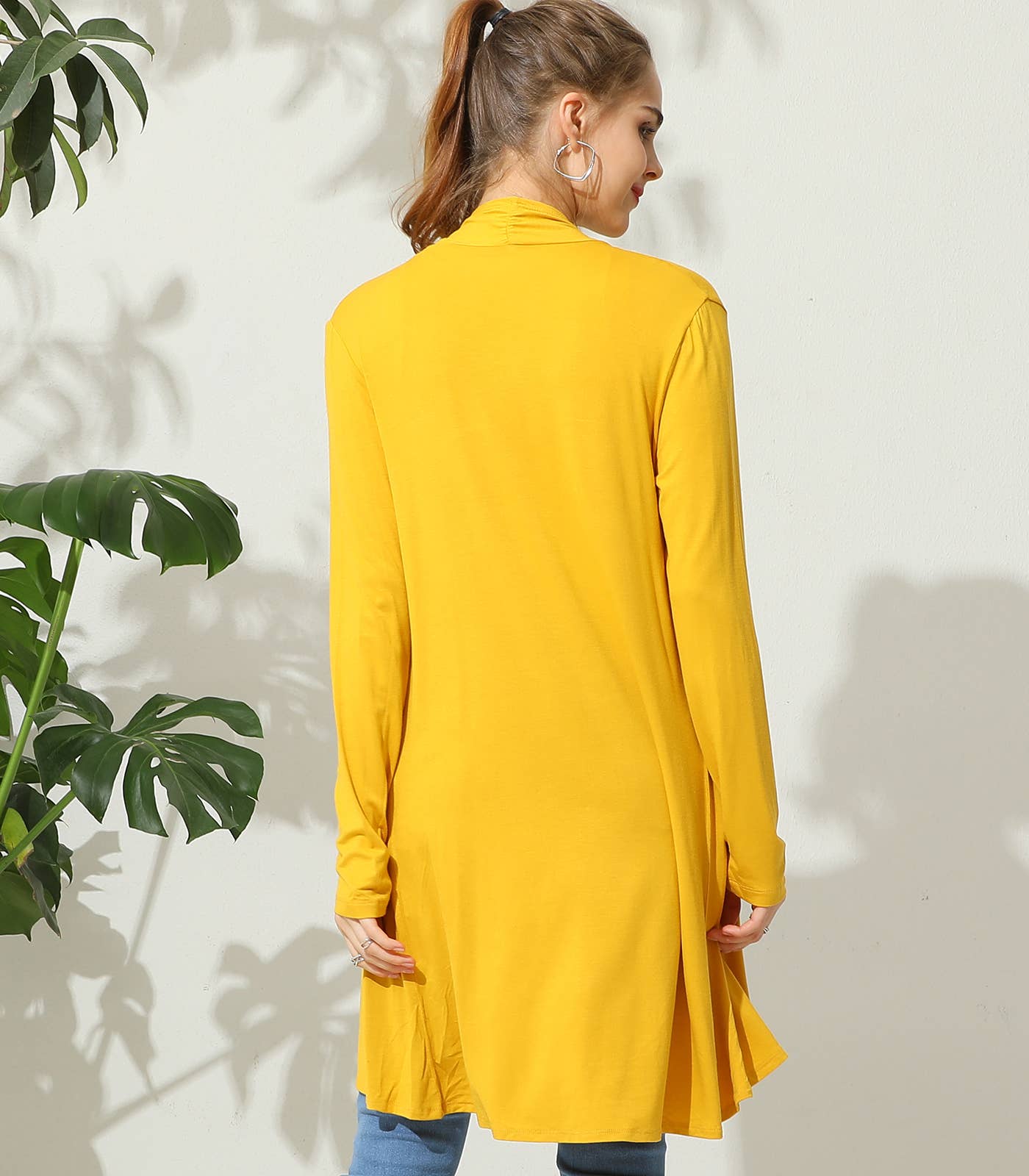 AWTL074_Long Sleeve Casual Open Front Long Cardigan