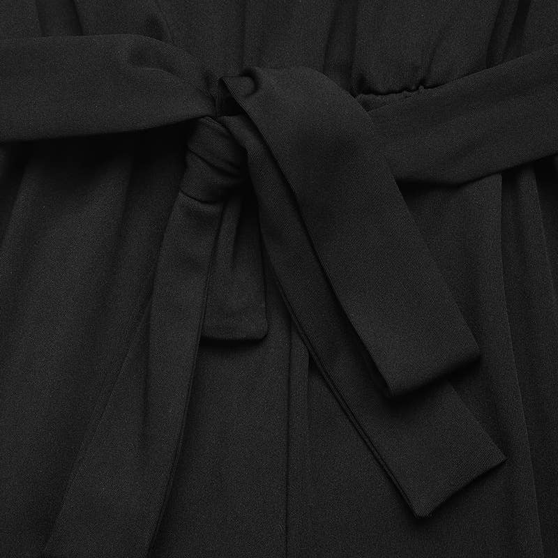 Flying sleeve stand-up high-waisted jumpsuit