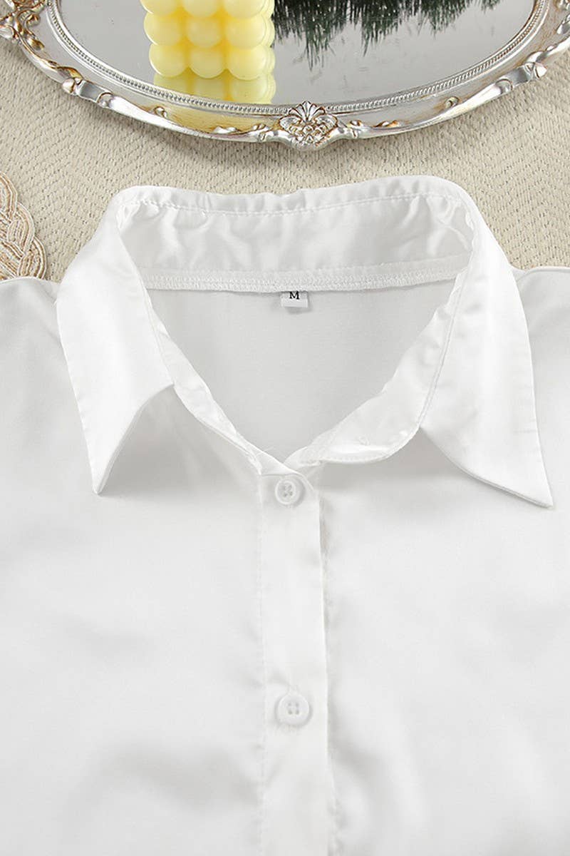 CWSPJ0242_SATIN LONG-SLEEVED TROUSERS PAJAMAS HOME CLOTHES