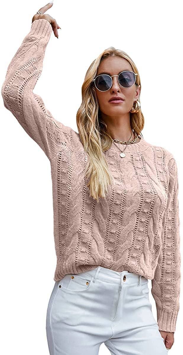 CWOSWL0815_ Long Sleeve Loose Neck Pullover Sweater