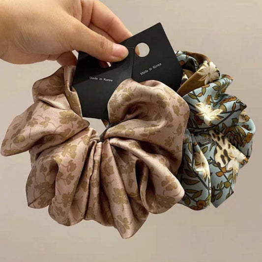 NEW RETRO GENTLE FLOWER HAIR SCRUNCHIES_CWAHA1741