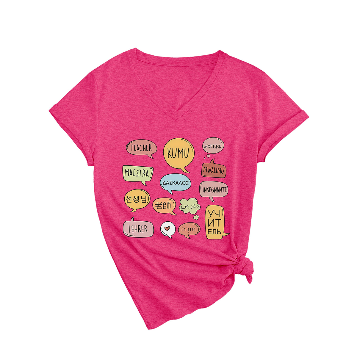 Women’s Teaching Tee – V Neck Teacher Shirt_CWTTSL0478