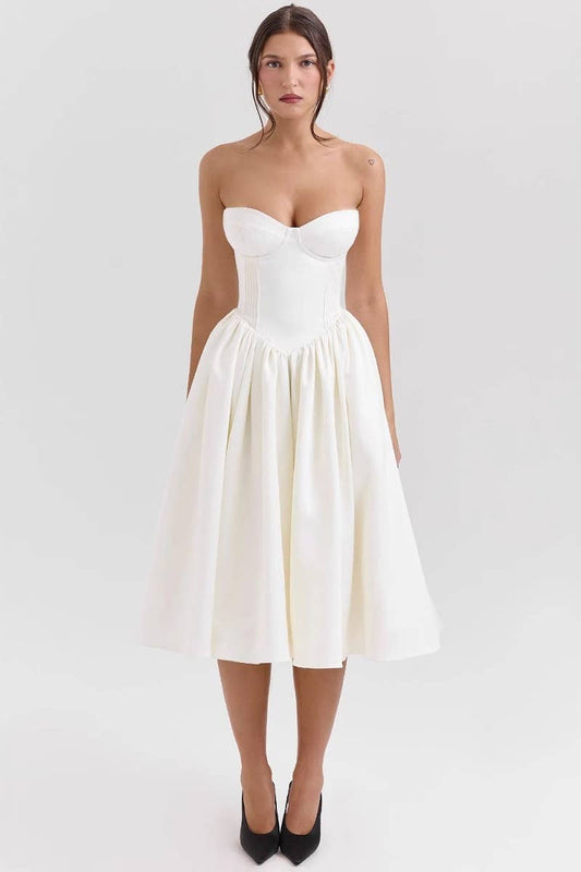 CWDTD0469_STRAPLESS SEXY BACKLESS MIDI DRESS