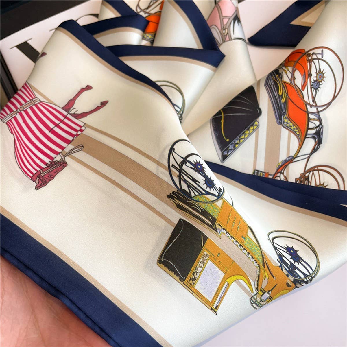 SPRING AND SUMMER THIN BEVEL RIBBON HEAD SCARF_CWASC1531