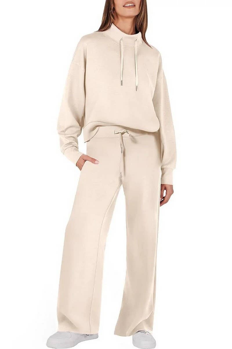 CWSS01306_FASHIONABLE CASUAL DRAWSTRING COMMUTER SUIT