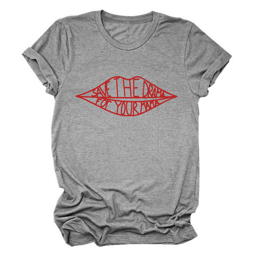 Women?™s Fashion Slogan Tee Crew Neck Short Sleeve_CWTTSL0482
