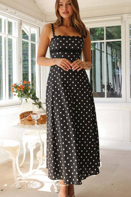 CWDMD6000_POLKA DOT BOHO LACE TRIM CAMI DRESS