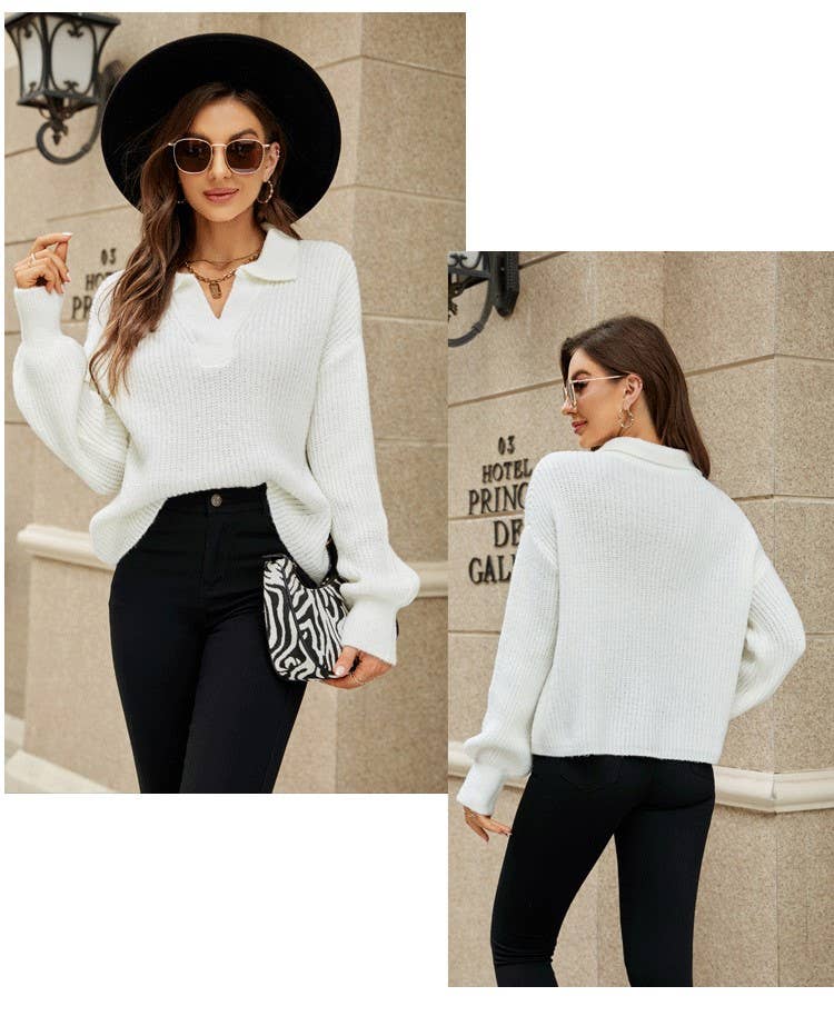 CASUAL LOOSE SLOUCHY PULLOVER BASE SWEATER