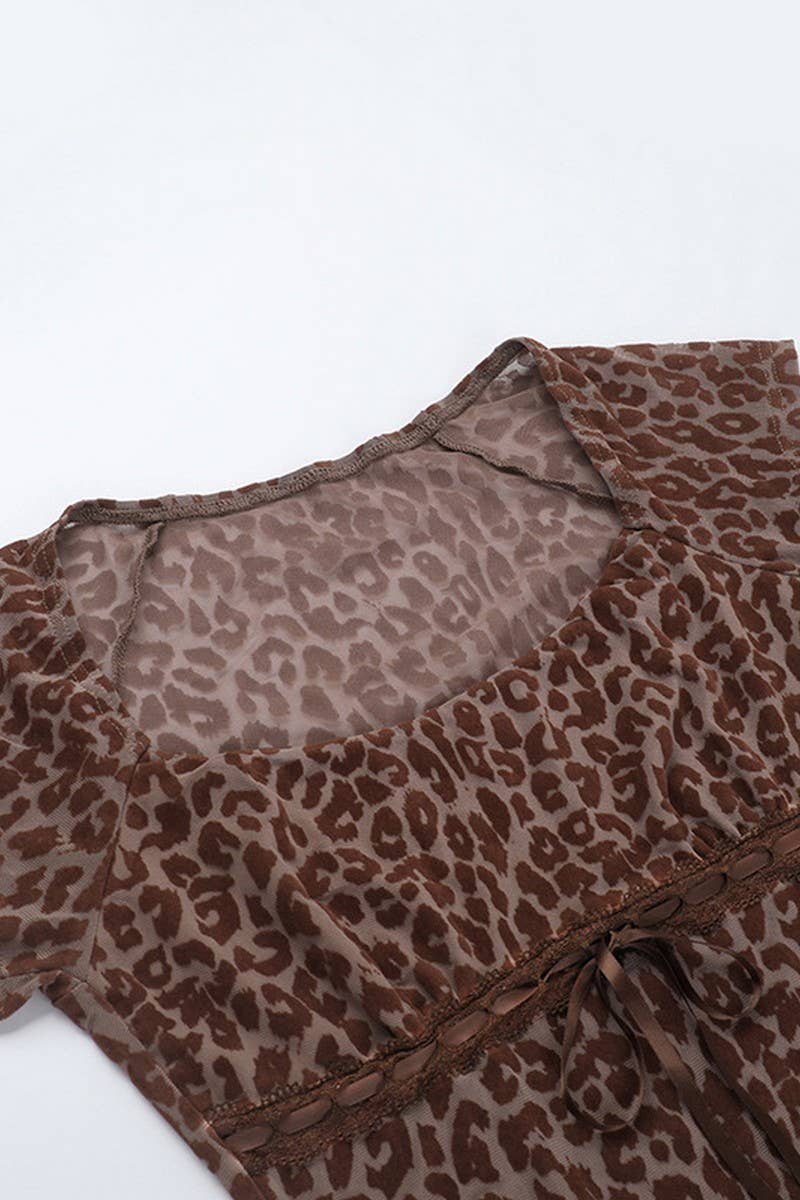 CWTBLS1928_SQUARE NECK BOW PRINT SLIM CROP TEE