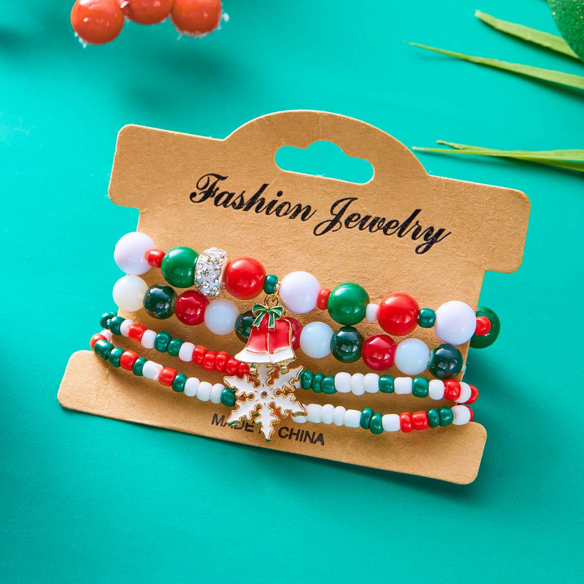 COLORFUL DIAMOND-STUDDED SNOWFLAKE ELASTIC BEADS