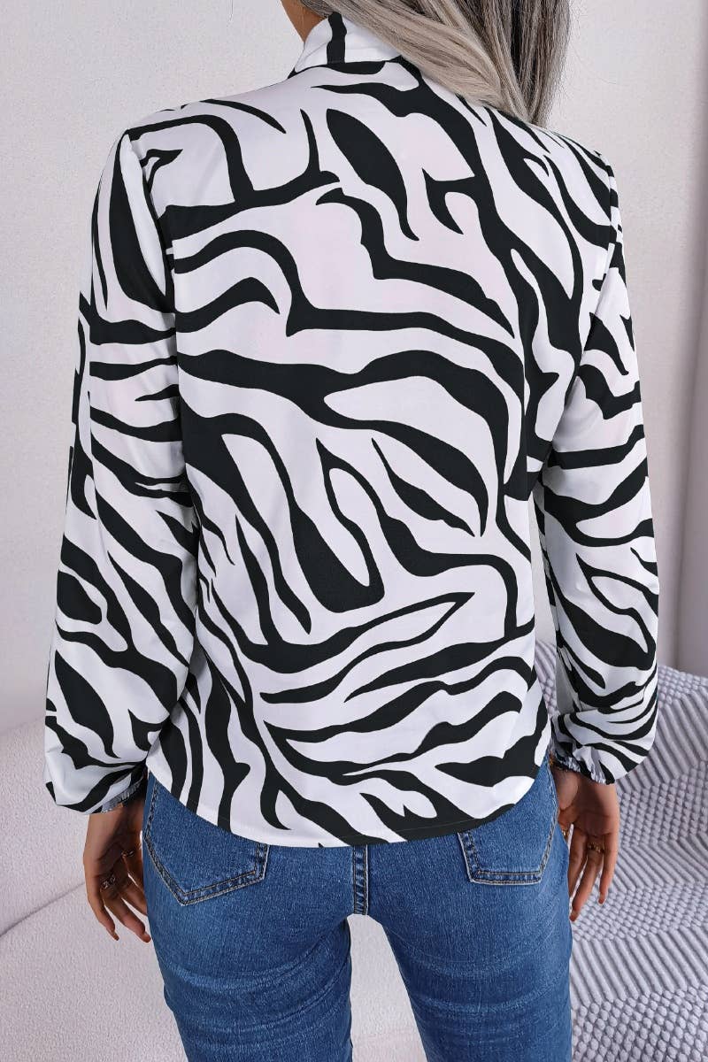 CWTSTL1202_CHIFFON BLOUSE WITH CONTRASTING STRIPES