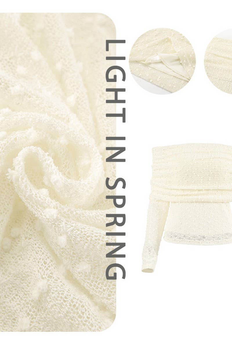 CWTBLL00608_SOLID COLOR JACQUARD KNITTED BOAT NECK TOP