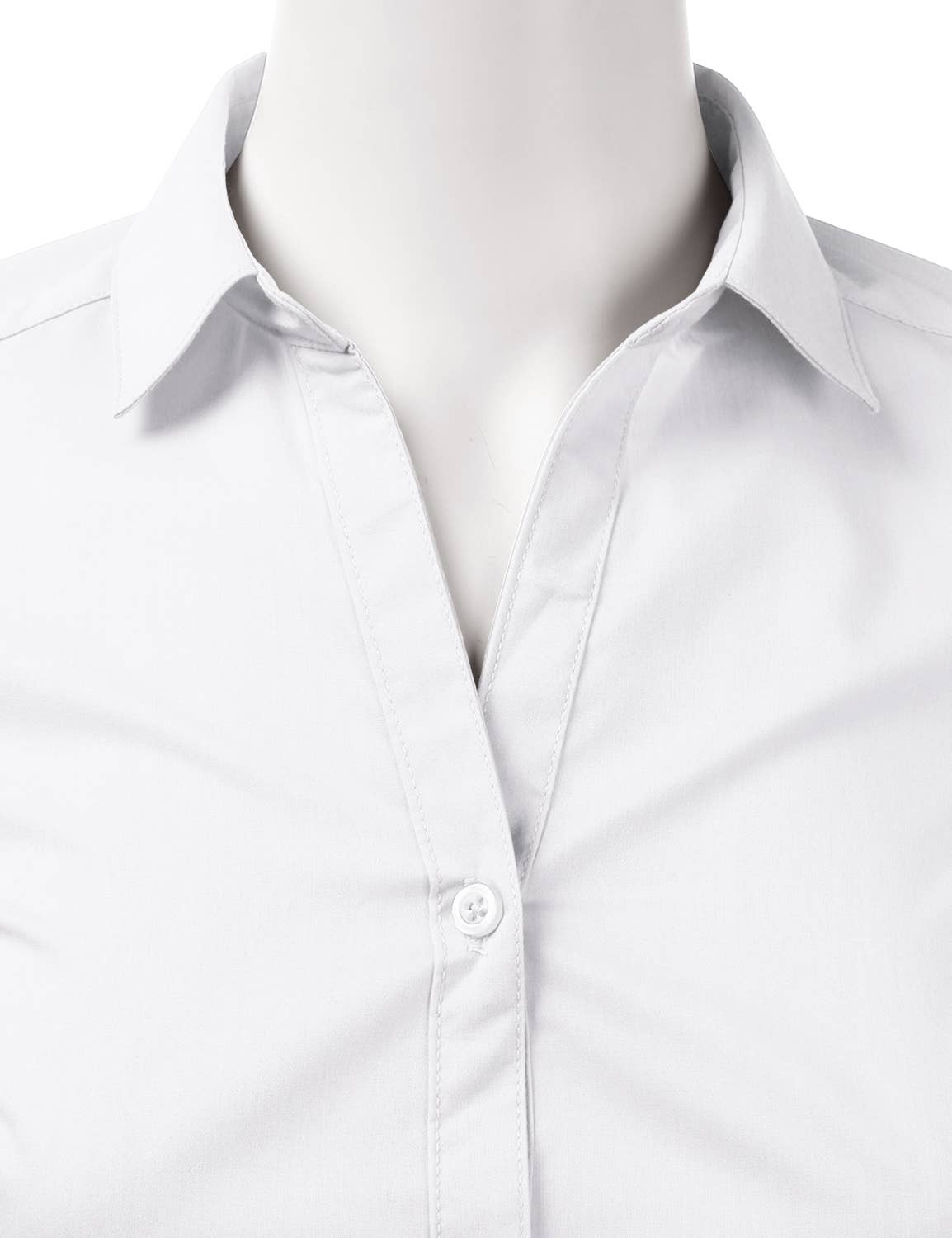 CWTSTS122_Short Sleeve Button Down Collar Shirt Blouse